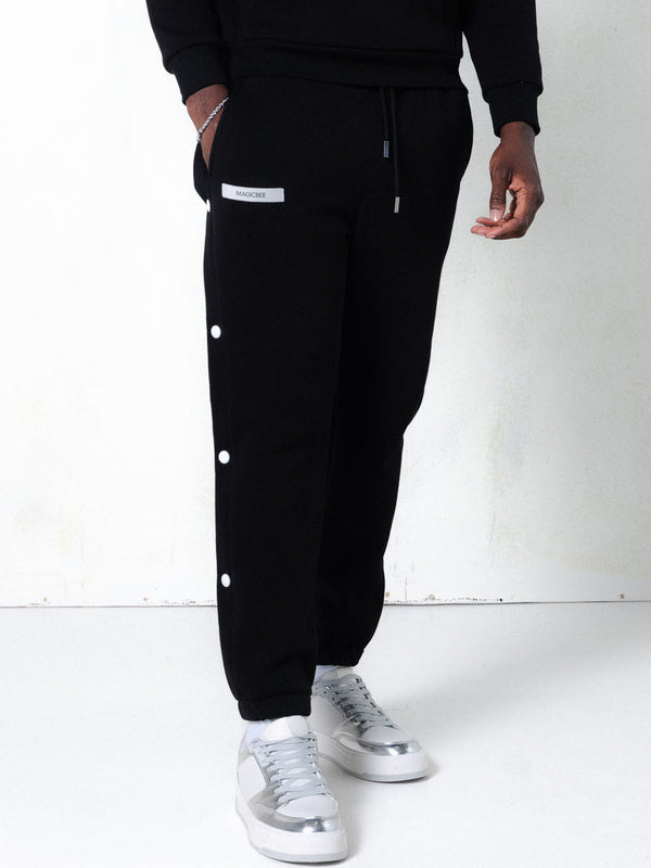 MAGICBEE GROSGRAIN LOGO PANTS - BLACK