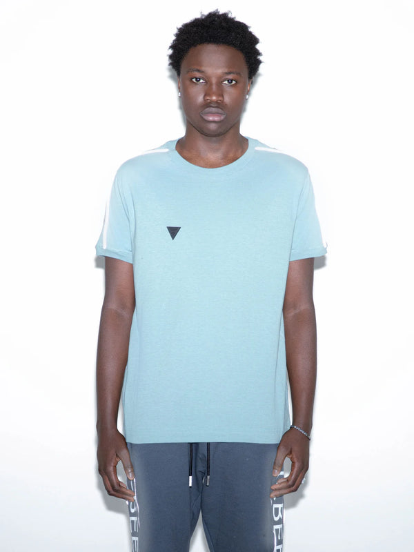 MAGICBEE REFLECTED LOGO TAPE TEE - LIGHT BLUE