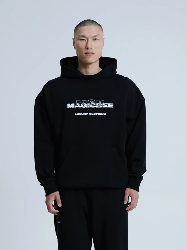 MagicBee 3D Embroidered Logo Hoodie - Black