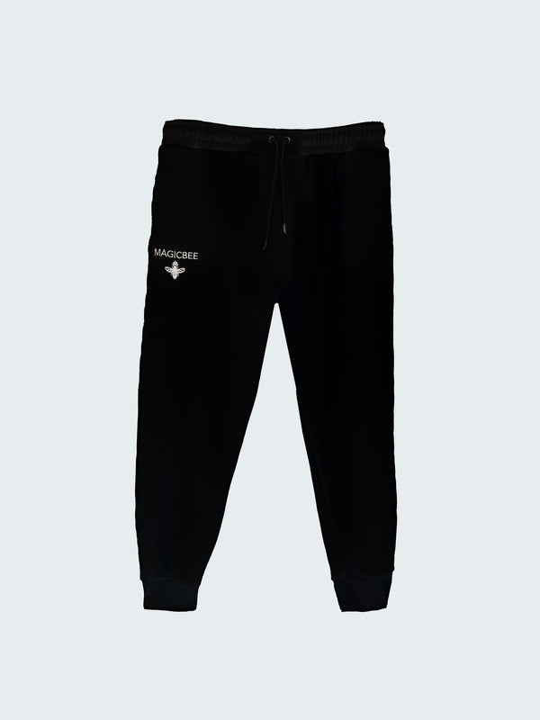 MAGICBEE EMBROIDERED LOGO PANTS - BLACK