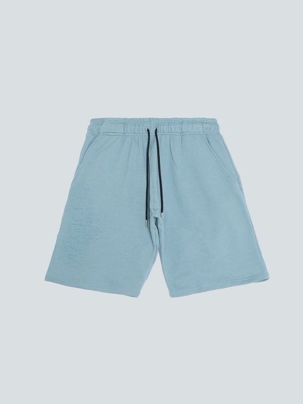 MAGICBEE ORIGINALS EMBOSSED LOGO SHORTS - LIGHT BLUE