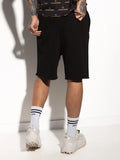 MAGICBEE GOLD EMBROIDERED SHORTS - BLACK