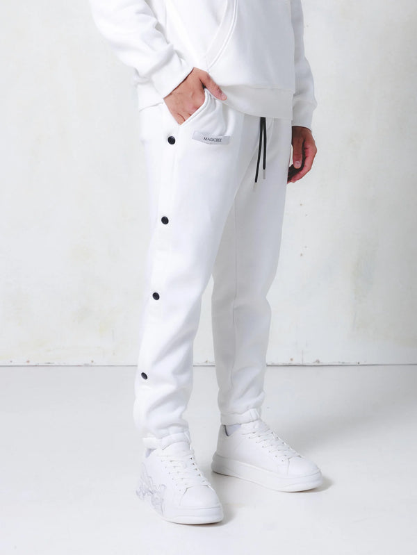 MAGICBEE GROSGRAIN LOGO PANTS - OFF WHITE