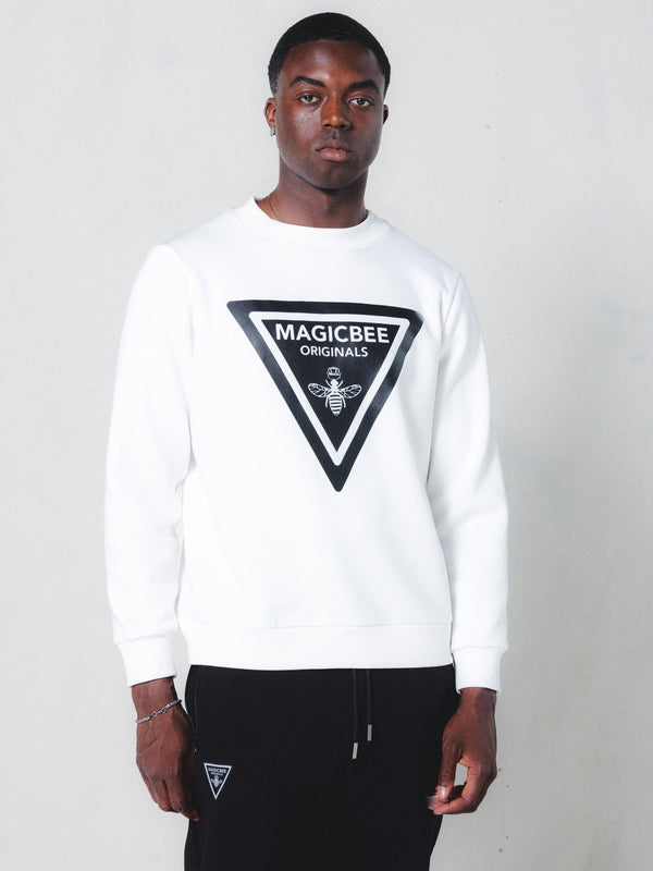 MAGICBEE VERTICAL LOGO SWEATSHIRT - OFF WHITE