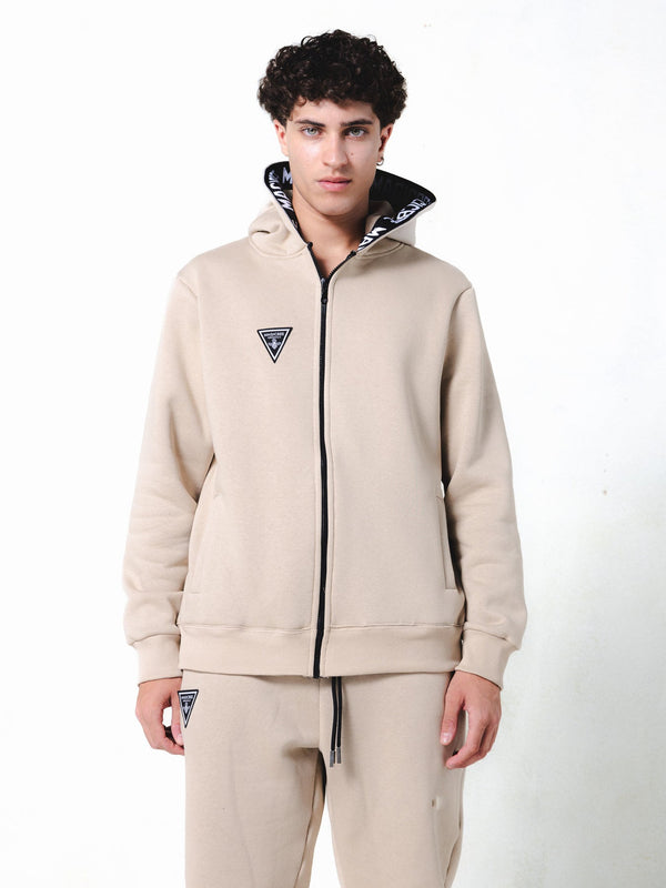 MAGICBEE HOOD TAPE JACKET - BEIGE