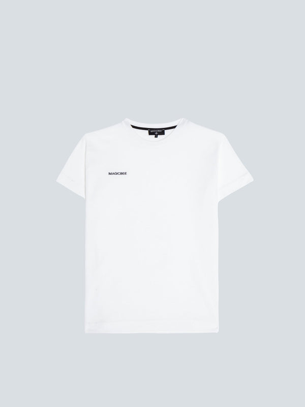 MAGICBEE WAFFLE EMBROIDERD LOGO TEE - OFF WHITE