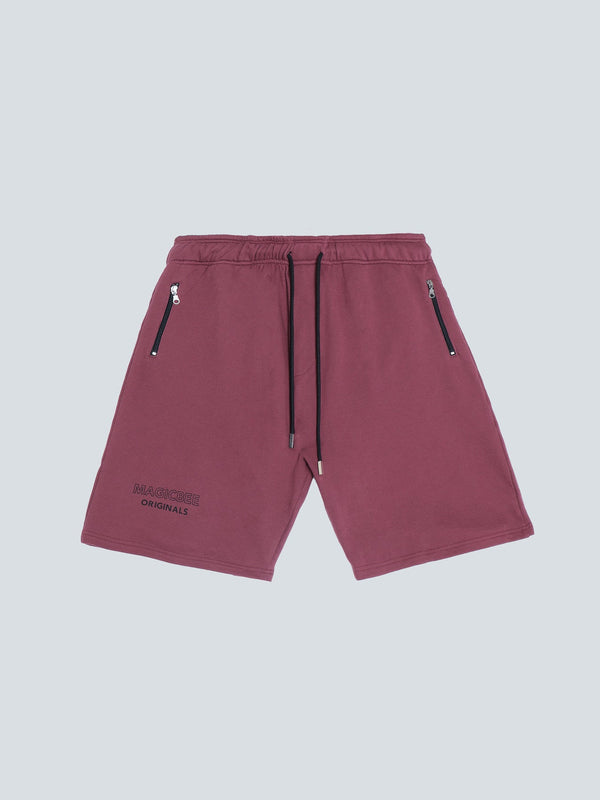 MAGICBEE ORIGINALS LOGO SHORTS - BURGUNDY