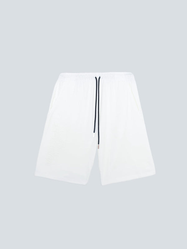 MAGICBEE ORIGINALS EMBOSSED LOGO SHORTS - OFF WHITE