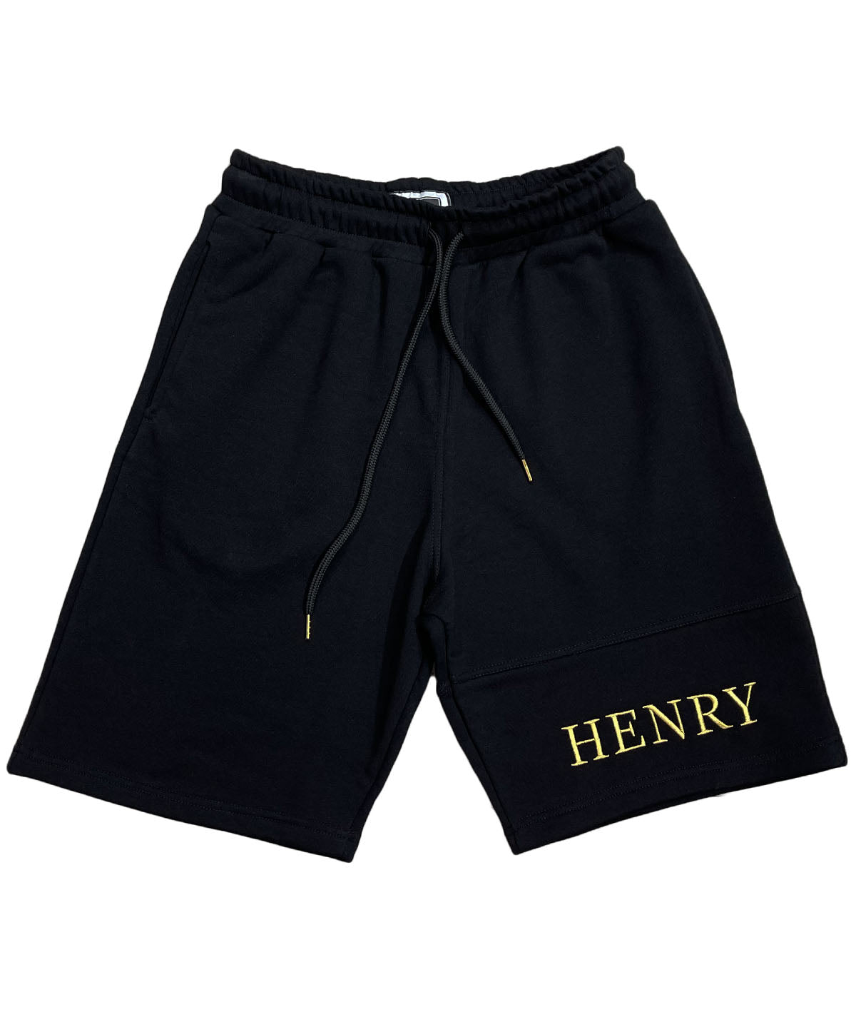 Ανδρική αθλητική βερμούδα HENRY CLOTHING BLACK GOLD CENTER LOGO SHORTS (6696093319332)