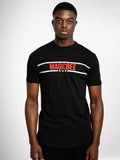 Ανδρικό T-Shirt MagicBee Red/Βlack Striped Logo Tee “MAGIC BEE” (7627621826818)