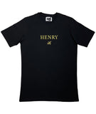 Ανδρικό t-shirt BLACK CENTER LOGO“HENRY” (6653801791652)