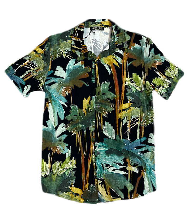Ανδρικό κοντομάνικο πουκάμισο Floral "JONNY WOLF" (6813354098852)