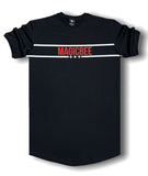 Ανδρικό T-Shirt MagicBee Red/Βlack Striped Logo Tee “MAGIC BEE” (7627621826818)