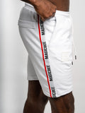 Ανδρική Αθλητική Βερμούδα MAGICBEE RED & WHITE ELASTIC SHORTS - WHITE "MAGIC BEE" (7694094237954)