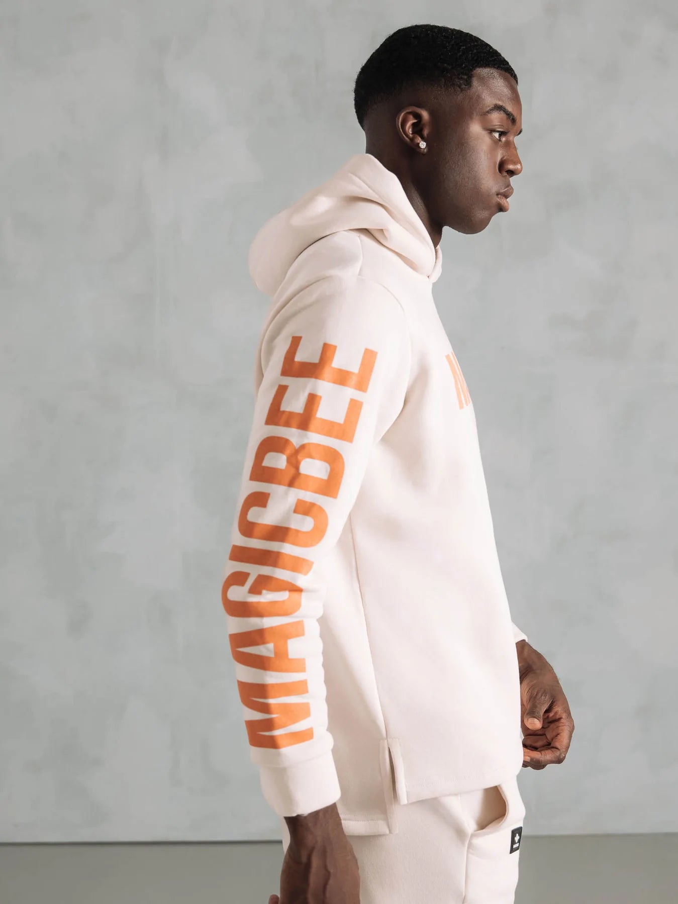 MAGICBEE DOUBLE LOGO HOODIE -WHITE PINK (7818223714562)