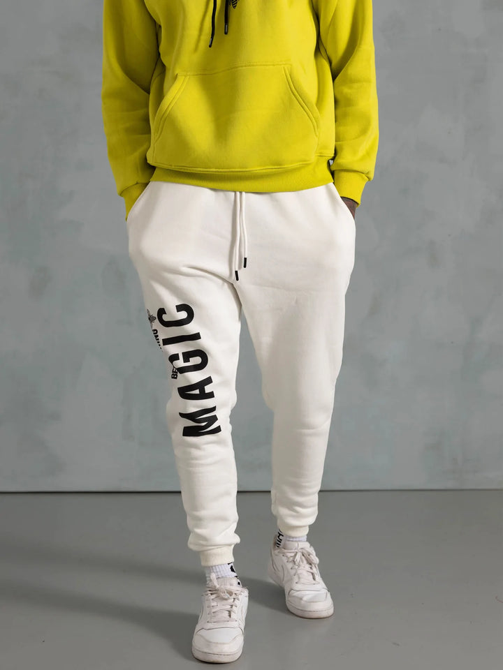 MAGICBEE FRONT LOGO PANTS - OFF WHITE (7818150772994)